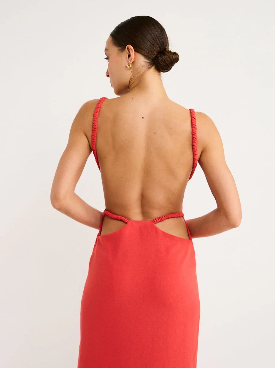 Spoerri Backless Gown In Red
