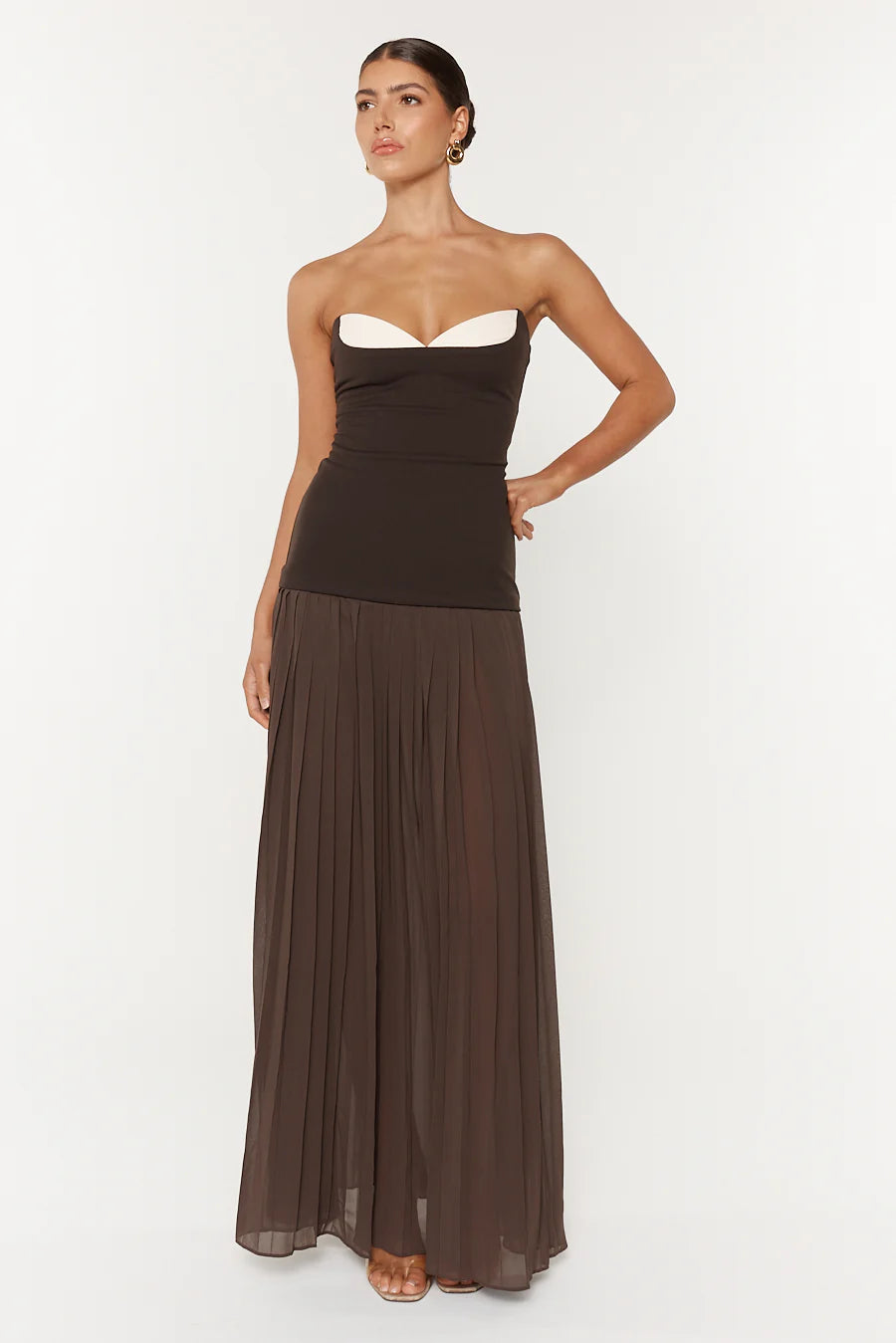 Nicolette Maxi Dress in Espresso