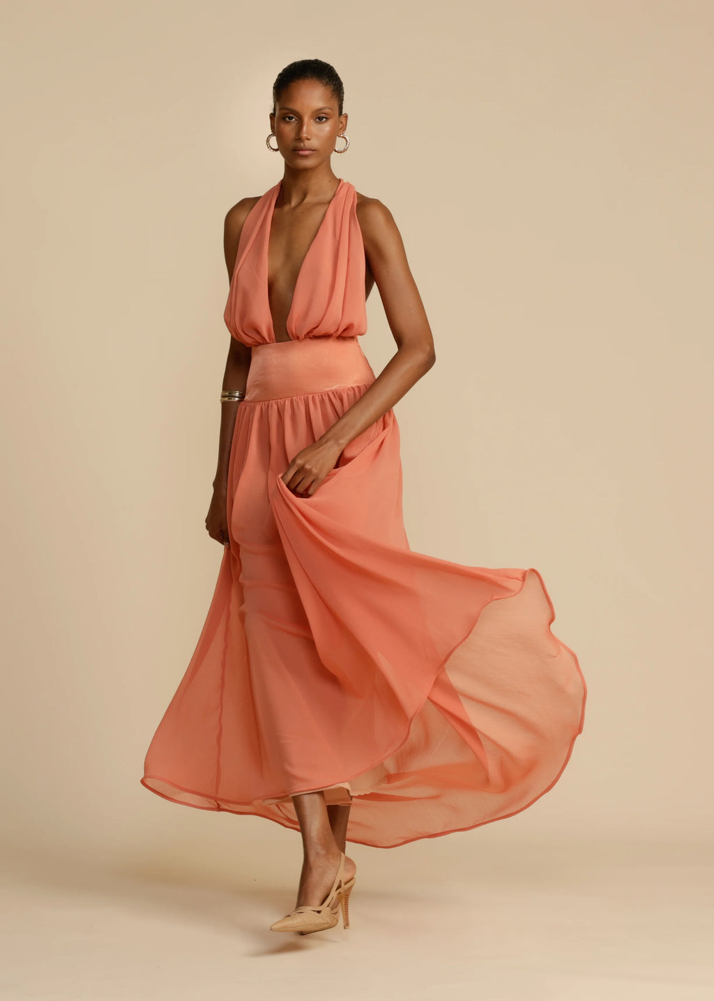 Serena Dress in Coral