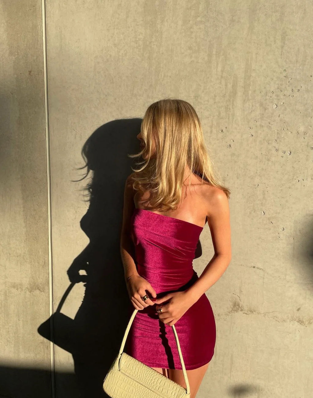 Camryn Mini Dress in Magenta