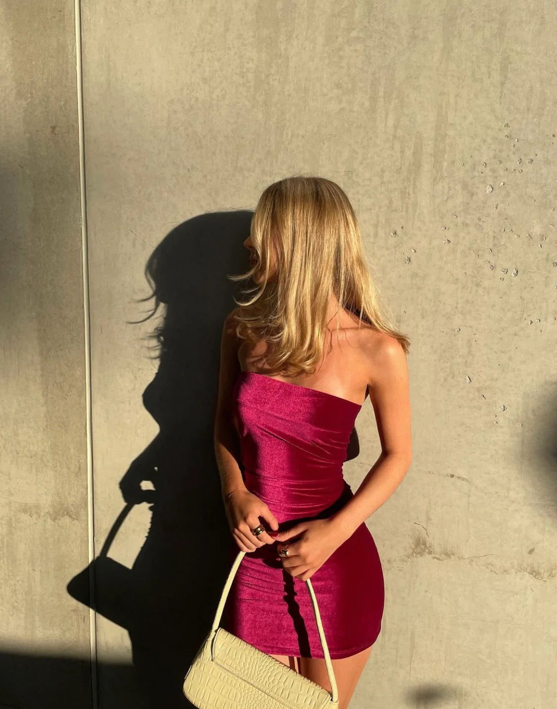 Camryn Mini Dress in Magenta