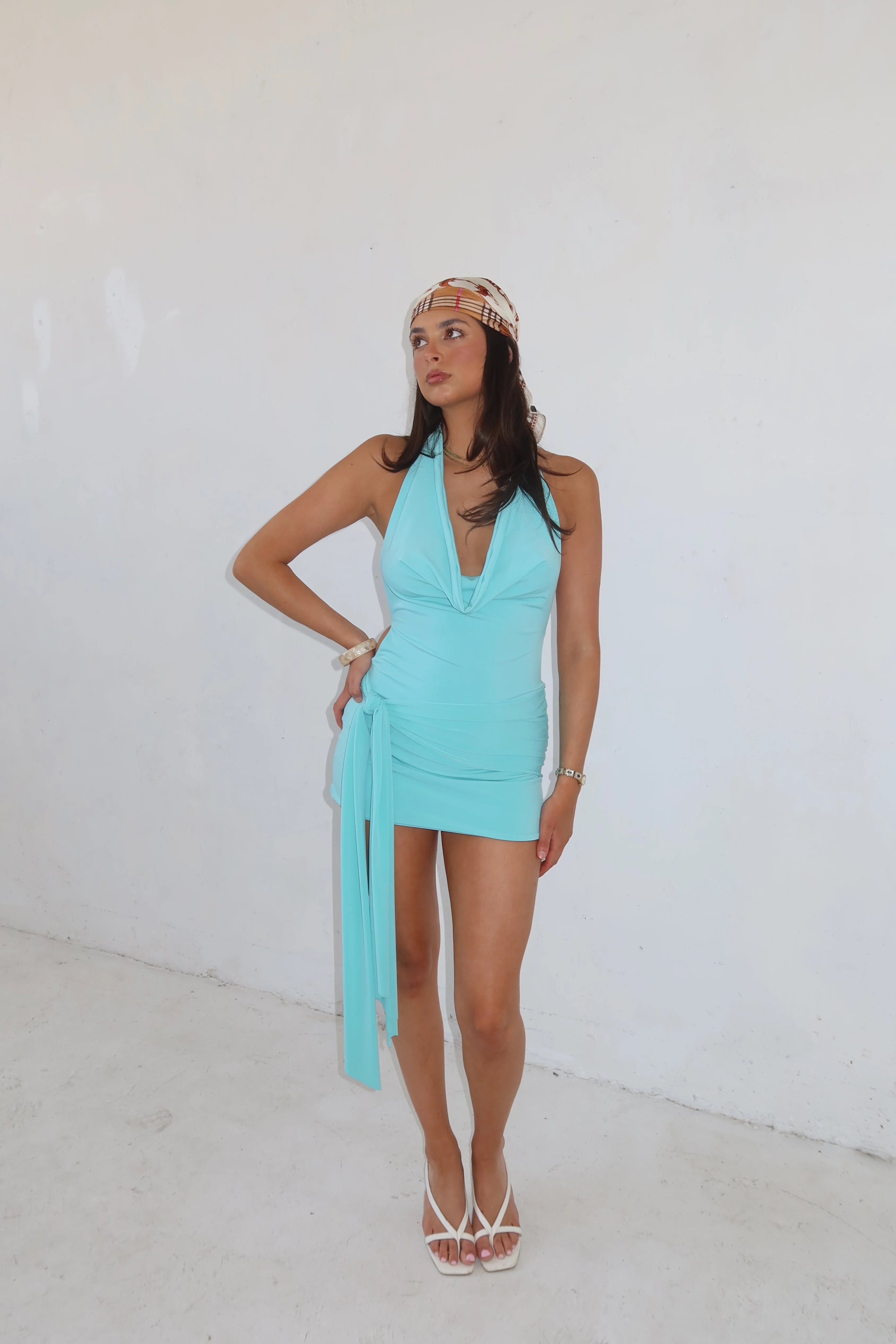 Olivia Mini Dress in Teal