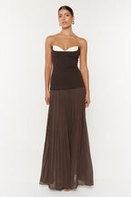 Nicolette Maxi Dress in Espresso