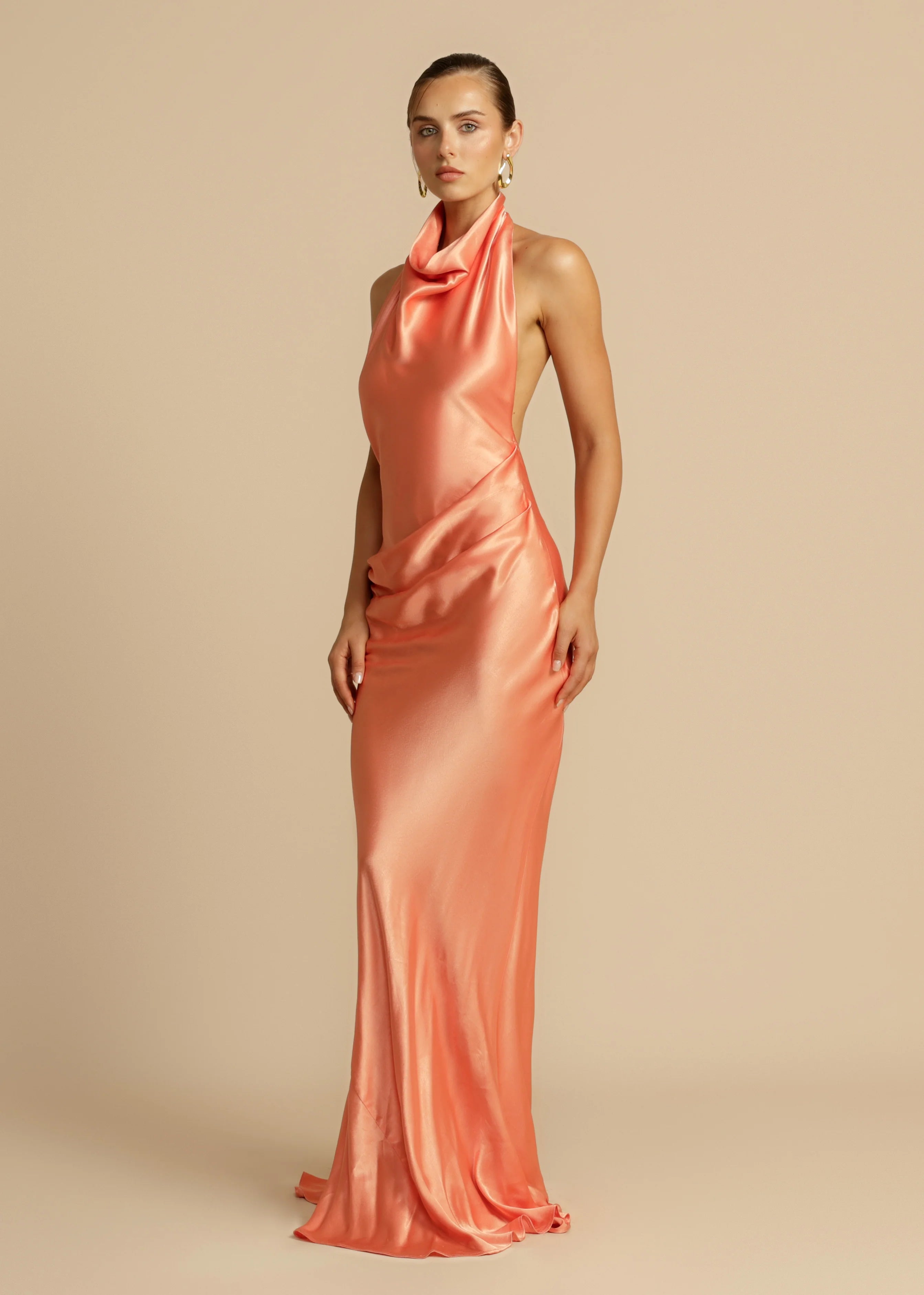 The Gaia Gown in Papaya