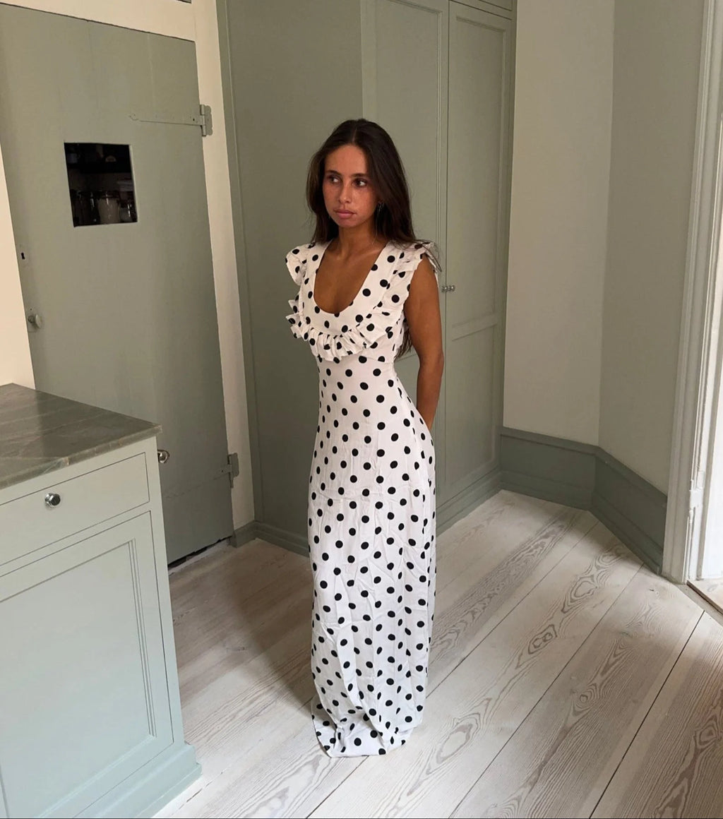 Luna Dress in White/Black