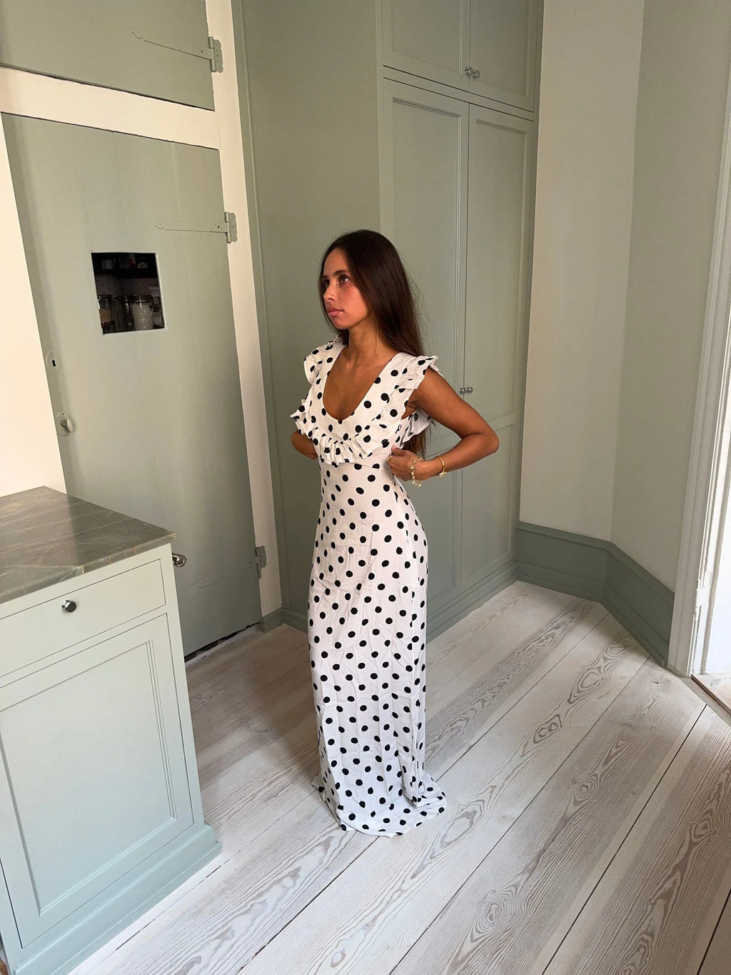 Luna Dress in White/Black