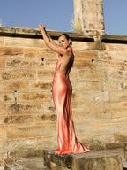 The Gaia Gown in Papaya