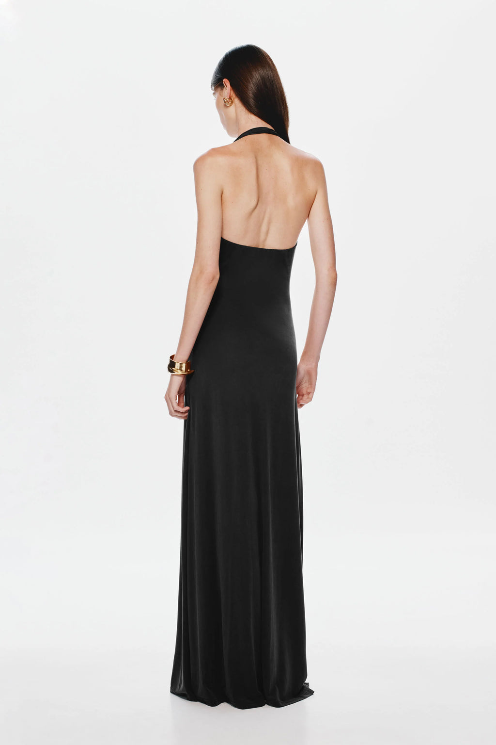 Jennifer Cupro Gown in Black