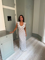 Luna Dress in White/Black