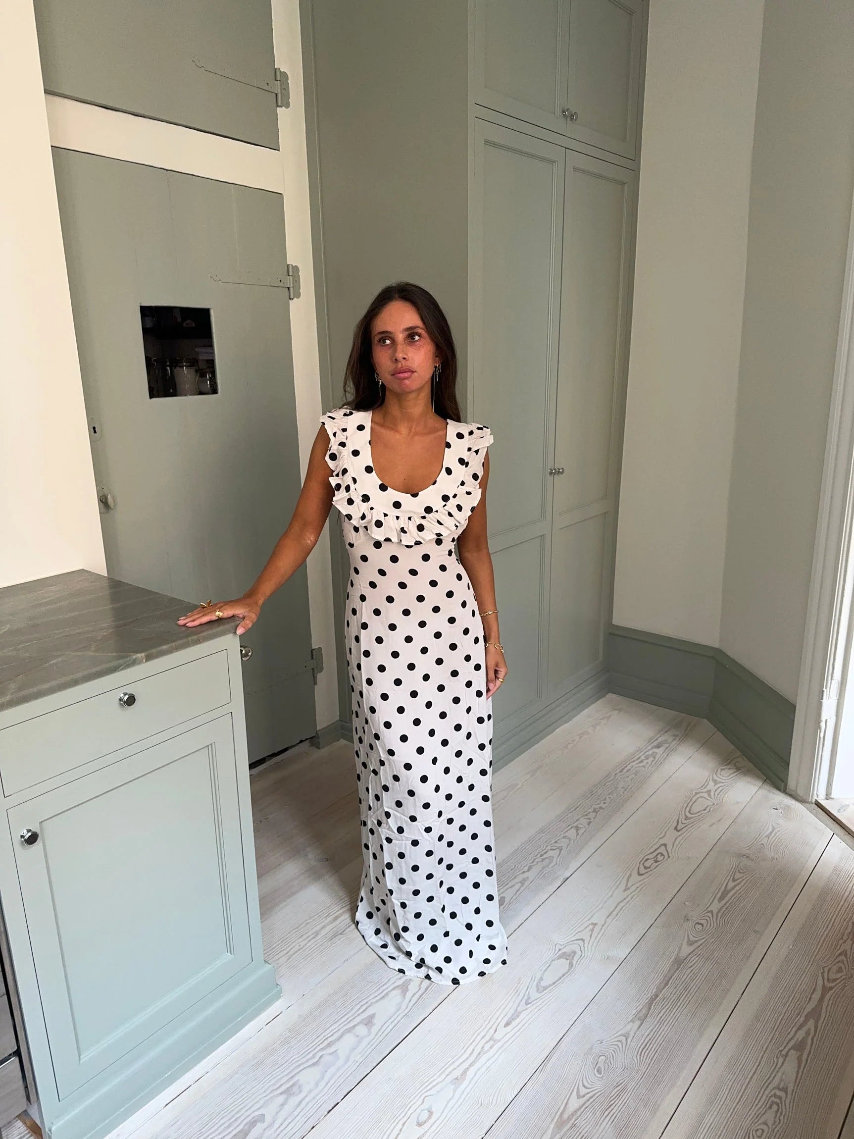 Luna Dress in White/Black