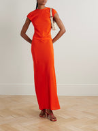 Fresca Belted Midi Dress in Tangerine